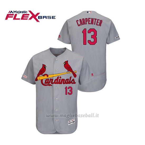 Maglia Baseball Uomo St. Louis Cardinals Matt Carpenter 150th Aniversario Patch Autentico Flex Base Grigio